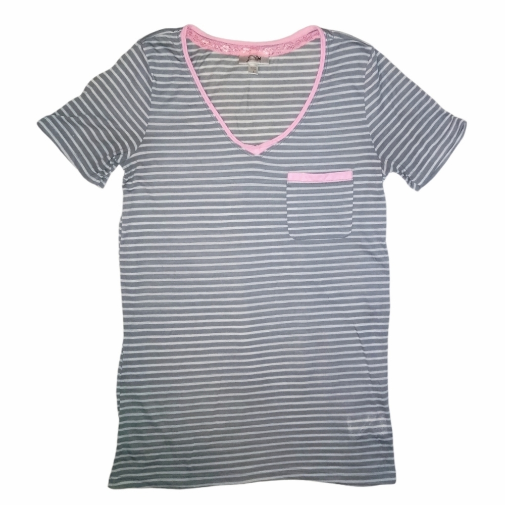 Grane Tissue Tee V-Neck Short Sleeve Semi-Sheer